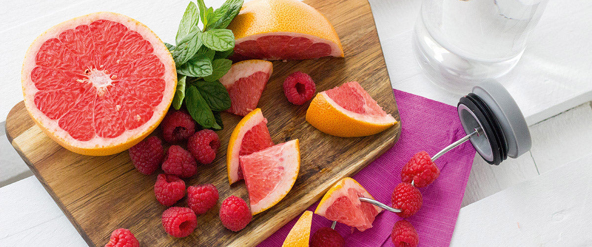 Grapefruit-Minze-Himbeer-Wasser Rezept