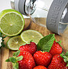 Erdbeer-Limetten-Minze-Wasser