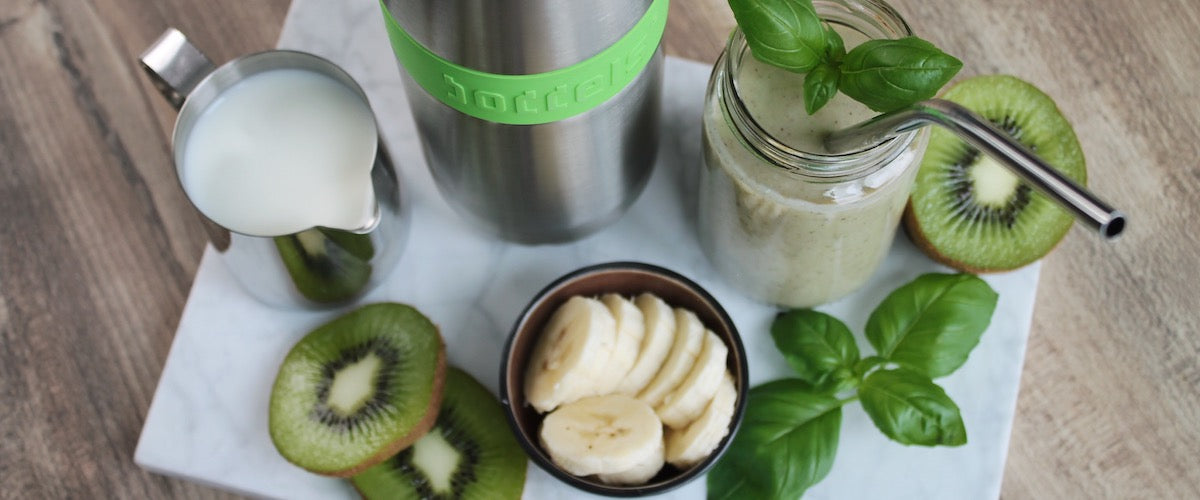 Kiwi-Banane-Basilikum-Smoothie Rezept